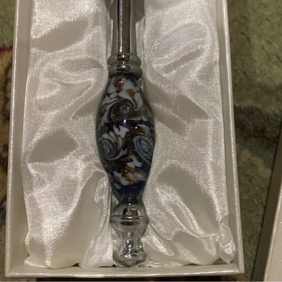 Murano Art Deco Collection Ice Cream Scoop With Decorative Glass Handle - Picture 5 of 7